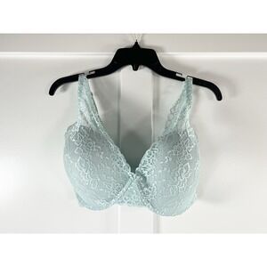 Secret Treasures Lace Lined Underwire Bra Feminine Lingerie Aqua Cloud Blue 36DD